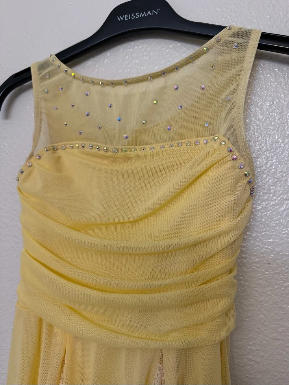 WEISSMAN Dance Costume lyrical butter yellow Parting Ways 17331 MC-Medium child